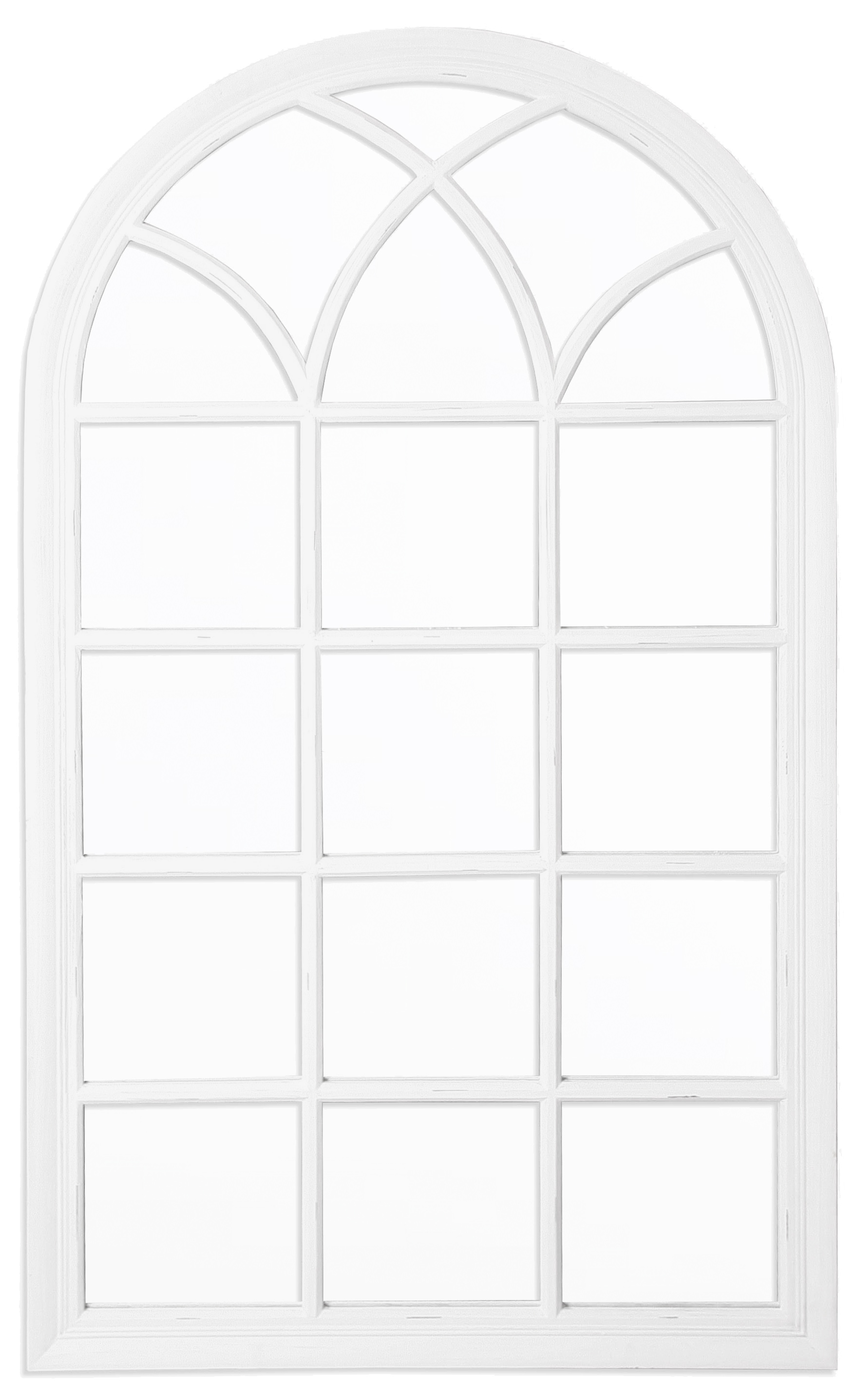 TS068 Wall décor art mirror white tone classic arched window shape